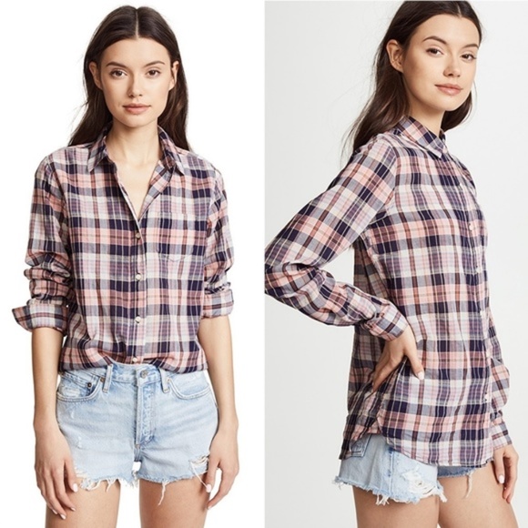 Anthropologie Tops - Anthro Trovata Birds of Paradis Plaid Shirt Size L
